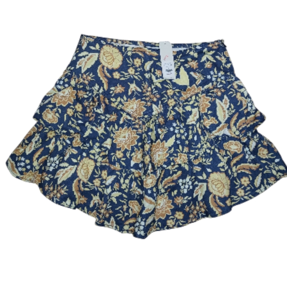 Anna Cai Boho Ruffled Tiered Mini Skirt Size M